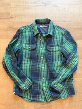 Outerknown Organic Button Up Plaid Blanket Shirt